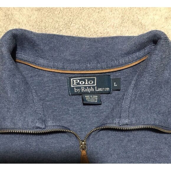 Polo Ralph Lauren 1/4 Zip Pullover‎ Mens Large Blue Golf LS Sweatshirt - Picture 4 of 11